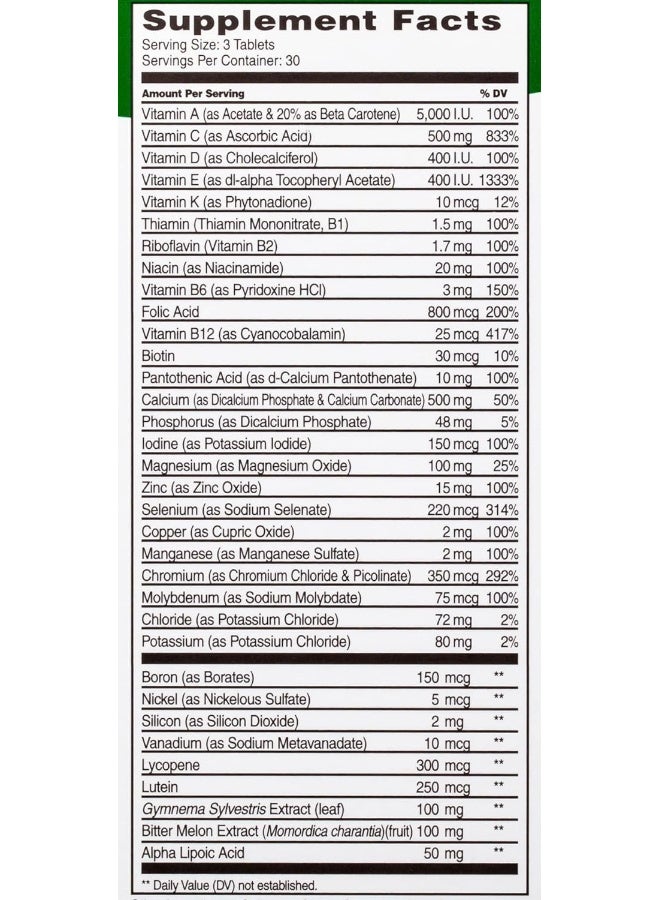 21st Century Diabetic Support Formula - 90 Tablets - Image 5
